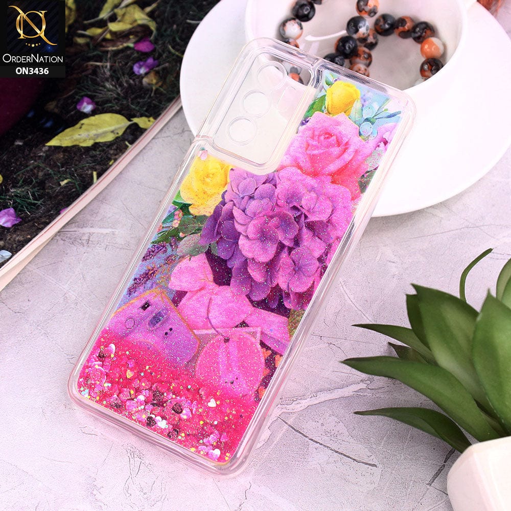 Vivo V23e Cover - Design 11 - Trendy Cute Design Soft Silicone Bling Sparkle Moving  Liquid Glitter Case