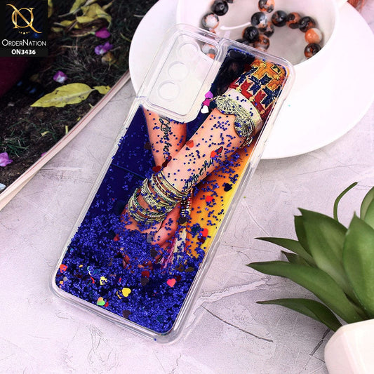 Vivo S10e Cover - Design 7 - Trendy Cute Design Soft Silicone Bling Sparkle Moving  Liquid Glitter Case