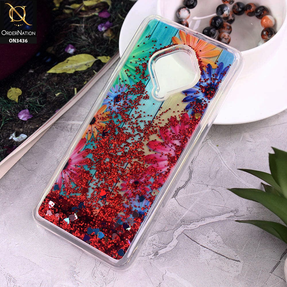 Vivo Y51 (2020 September) Cover - Design 6 - Trendy Cute Design Soft Silicone Bling Sparkle Moving  Liquid Glitter Case