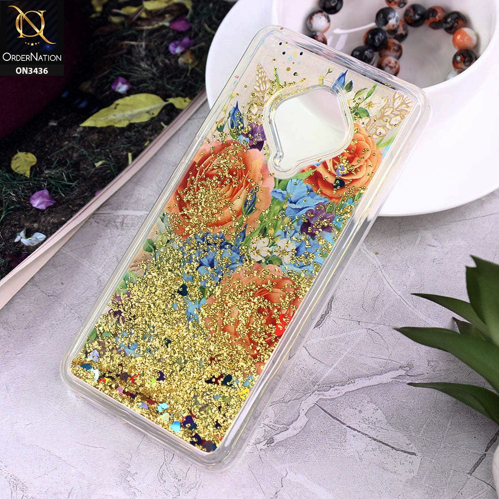 Vivo Y51 (2020 September) Cover - Design 8 - Trendy Cute Design Soft Silicone Bling Sparkle Moving  Liquid Glitter Case