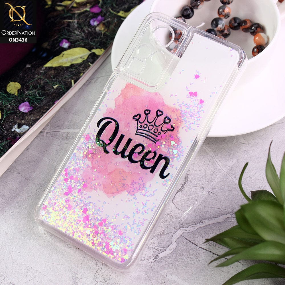 Infinix Zero Xi Cover - Design 1 - Trendy Cute Design Soft Silicone Bling Sparkle Moving  Liquid Glitter Case