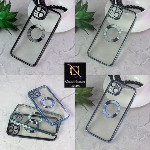 iPhone 11 Cover - Sierra Blue - Soft Color Borders Logo Hole With Camera Protection Clear Back Case