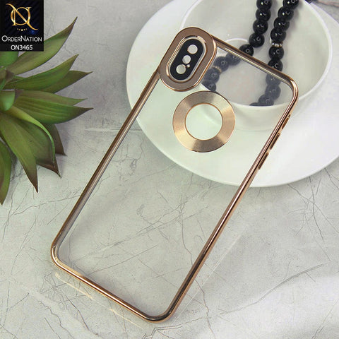 IPhone XS Max Cover - V2 - Soft Color Borders Logo Hole With Camera Protection Clear Back Case