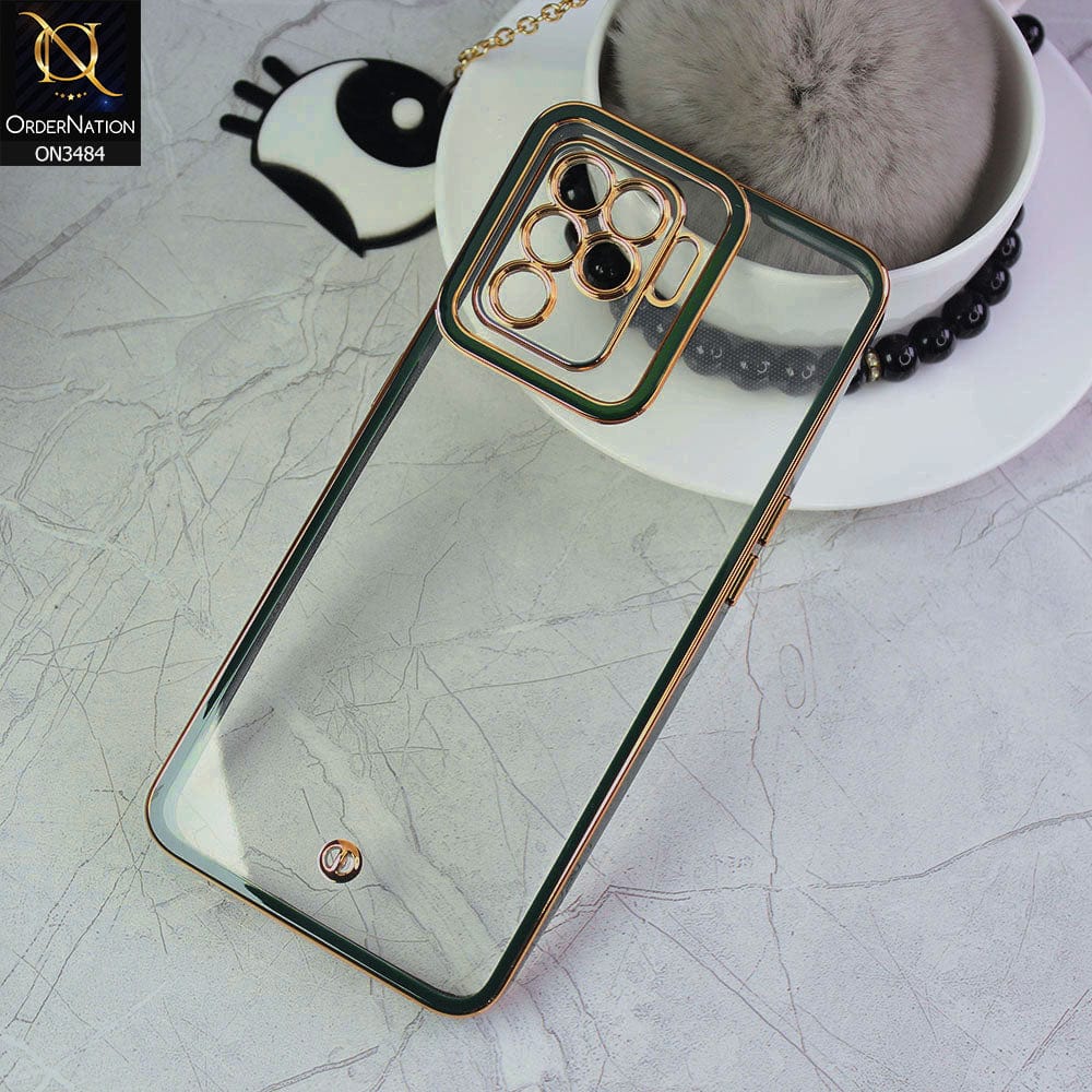 Oppo A94 Cover - Green - New Electroplated Side Borders Camera Protection Case