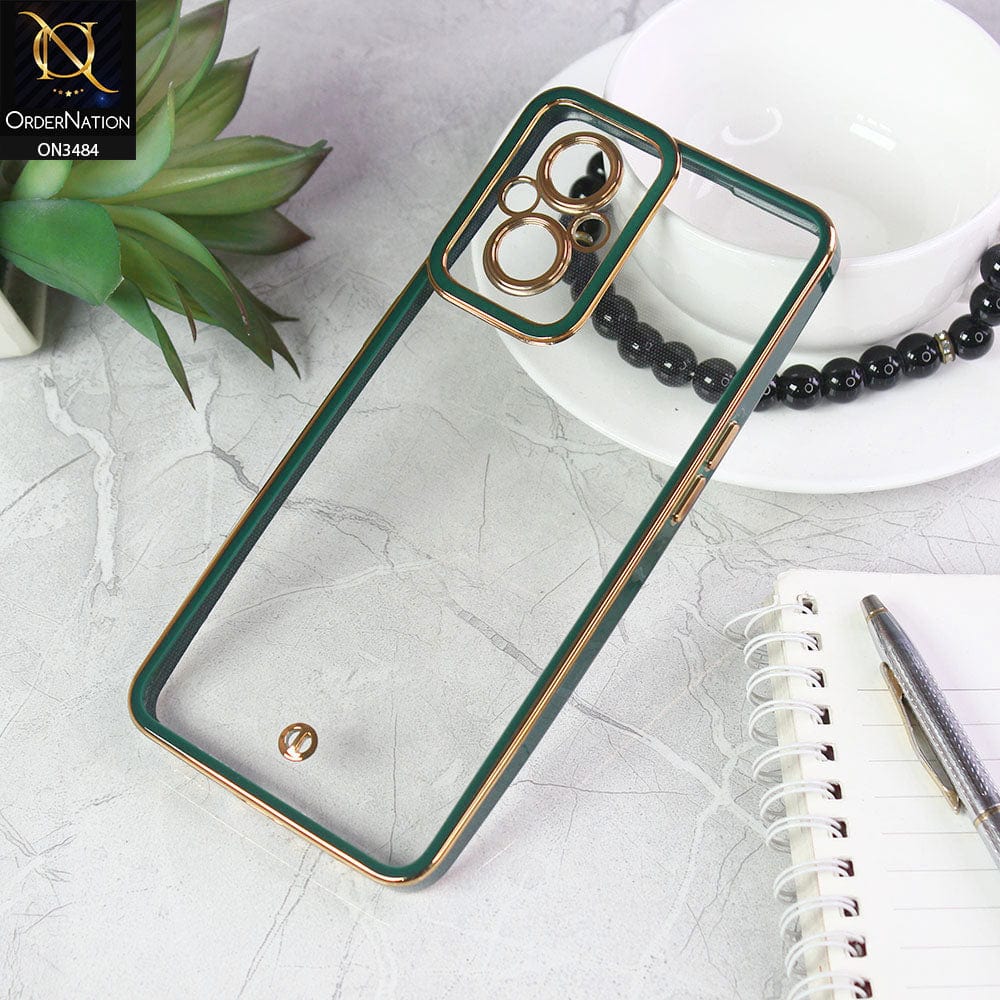 Oppo F21 Pro 5G Cover - Green - New Electroplated Side Borders Camera Protection Case