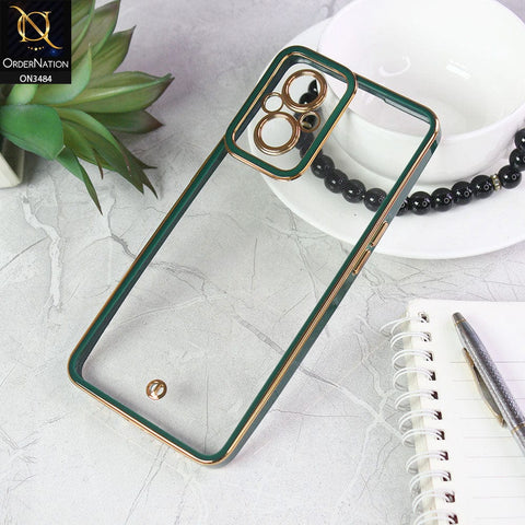 Oppo F21 Pro 5G Cover - Green - New Electroplated Side Borders Camera Protection Case