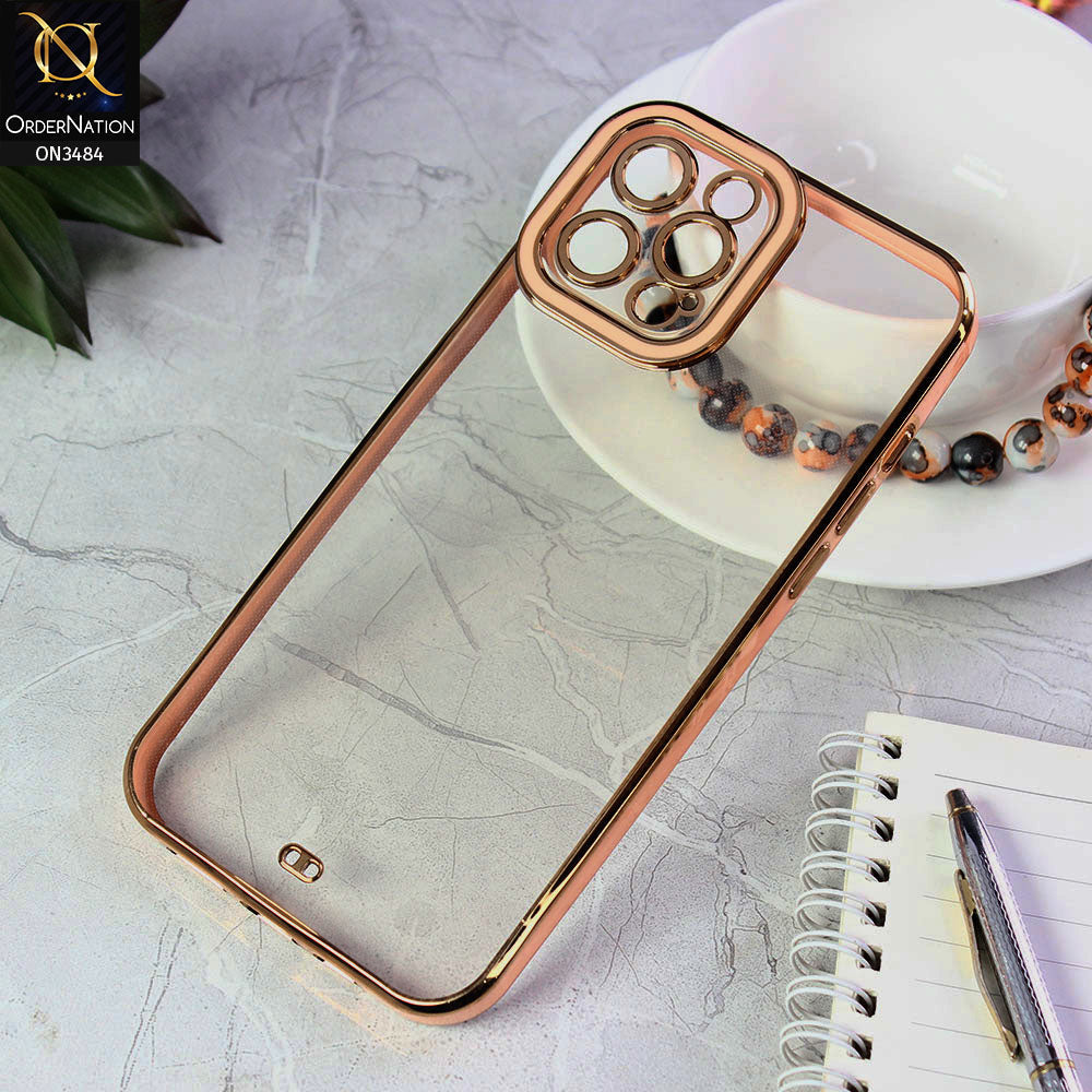 iPhone 12 Pro Max Cover - Pink - New Electroplated Side Borders Camera Protection Case