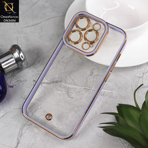 iPhone 14 Pro Cover - Purple - New Electroplated Side Borders Camera Protection Case