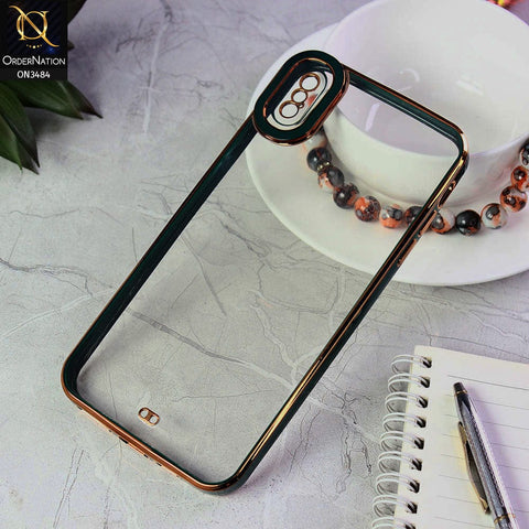 iPhone XS Max Cover - Green - New Electroplated Side Borders Camera Protection Case