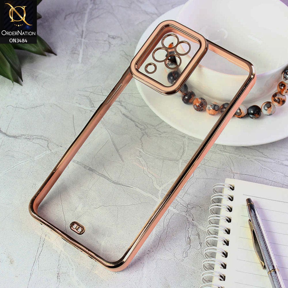 Samsung Galaxy A12 Nacho Cover - Pink - New Electroplated Side Borders Camera Protection Case