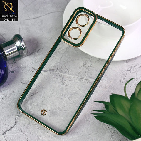 Vivo Y02s Cover - Green - New Electroplated Side Borders Camera Protection Case