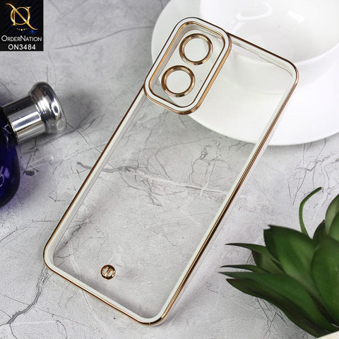 Vivo Y02s Cover - White - New Electroplated Side Borders Camera Protection Case