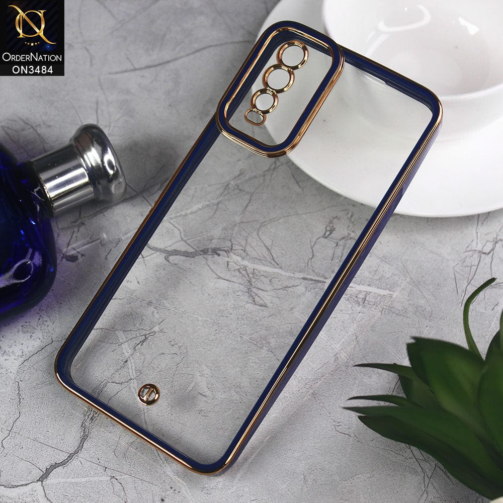 Vivo Y20 Cover - Blue - New Electroplated Side Borders Camera Protection Case