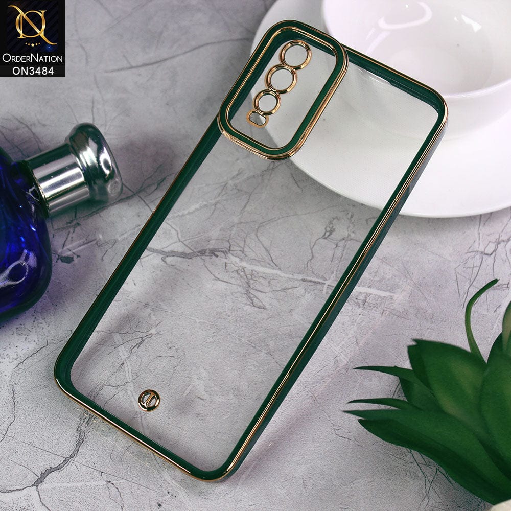 vivo Y20a Cover - Green - New Electroplated Side Borders Camera Protection Case