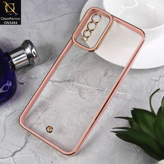 Vivo Y12s Cover - Pink - New Electroplated Side Borders Camera Protection Case