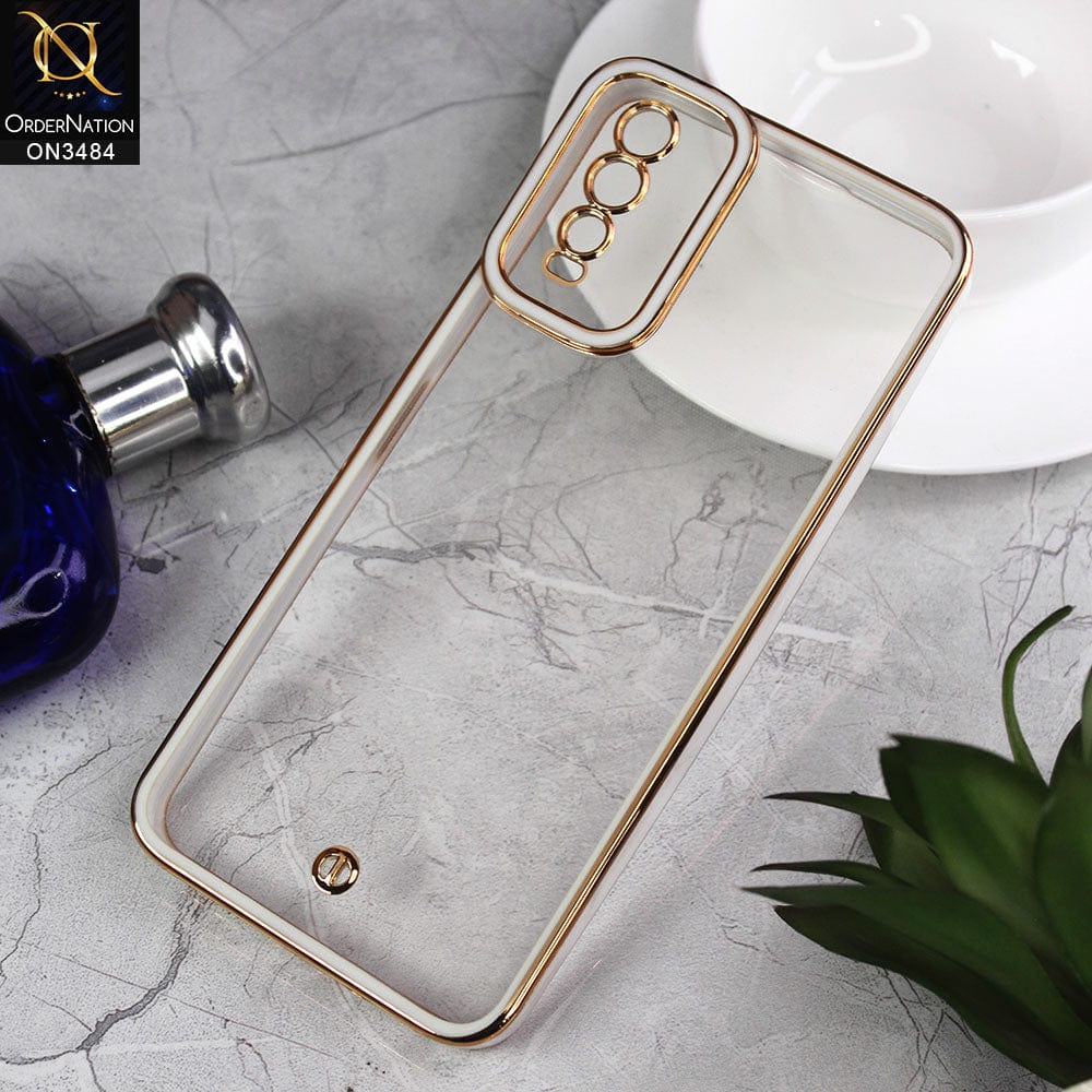 Vivo Y20 Cover - White - New Electroplated Side Borders Camera Protection Case