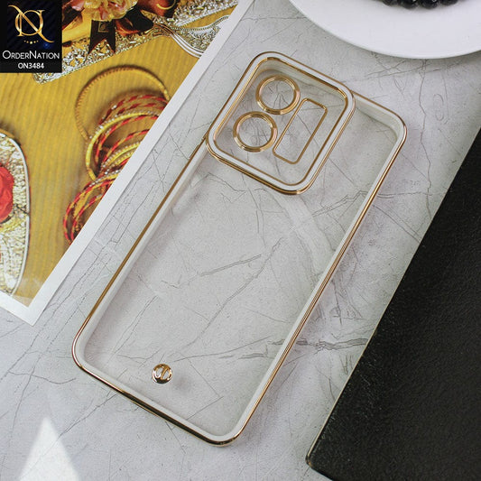 Vivo Y22 Cover - White - New Electroplated Side Borders Camera Protection Case