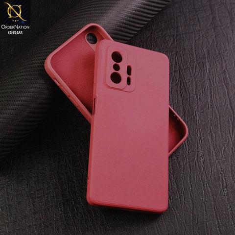 Xiaomi 11T Pro Cover - Red - ONation Silica Gel Series - HQ Liquid Silicone Elegant Colors Camera Protection Soft Case