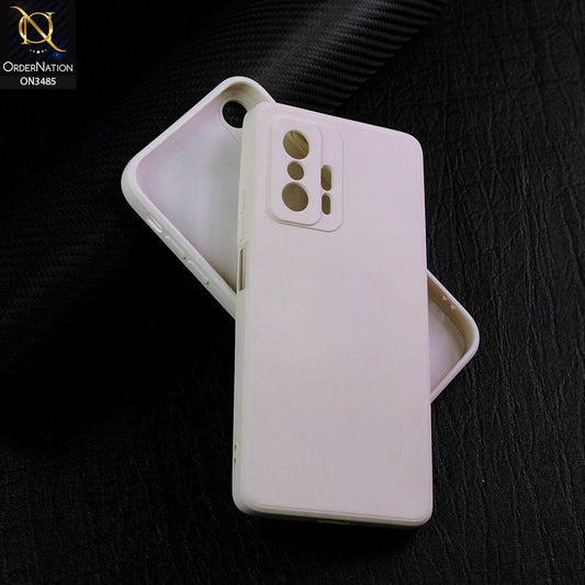 Xiaomi 11T Pro Cover - Off-White (Not Pure White) - ONation Silica Gel Series - HQ Liquid Silicone Elegant Colors Camera Protection Soft Case