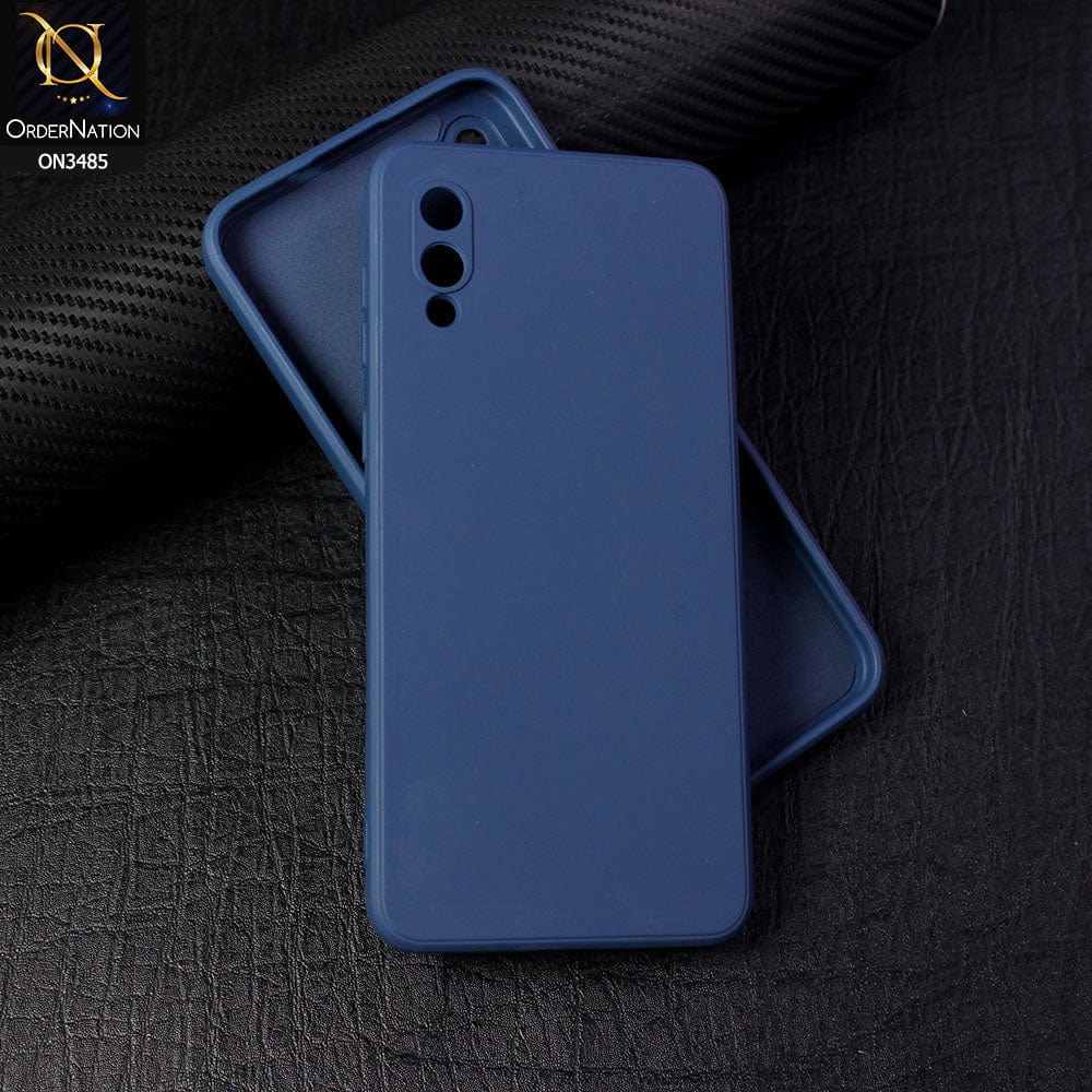 Samsung Galaxy M02 Cover - Blue - ONation Silica Gel Series - HQ Liquid Silicone Elegant Colors Camera Protection Soft Case