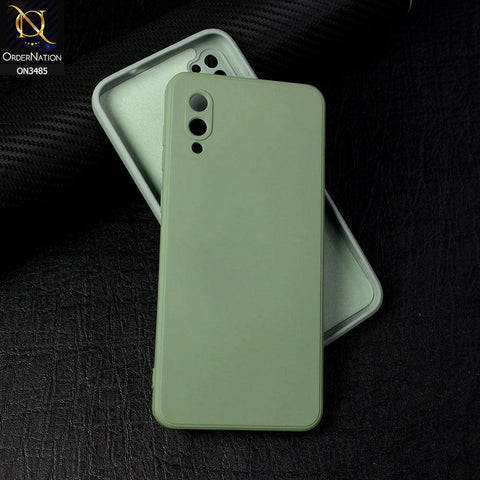 Samsung Galaxy M02 Cover - Light Green - ONation Silica Gel Series - HQ Liquid Silicone Elegant Colors Camera Protection Soft Case