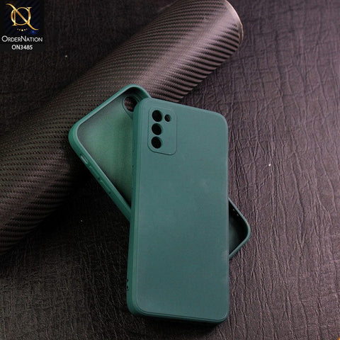 Samsung Galaxy A02s Cover - Dark Green - ONation Silica Gel Series - HQ Liquid Silicone Elegant Colors Camera Protection Soft Case