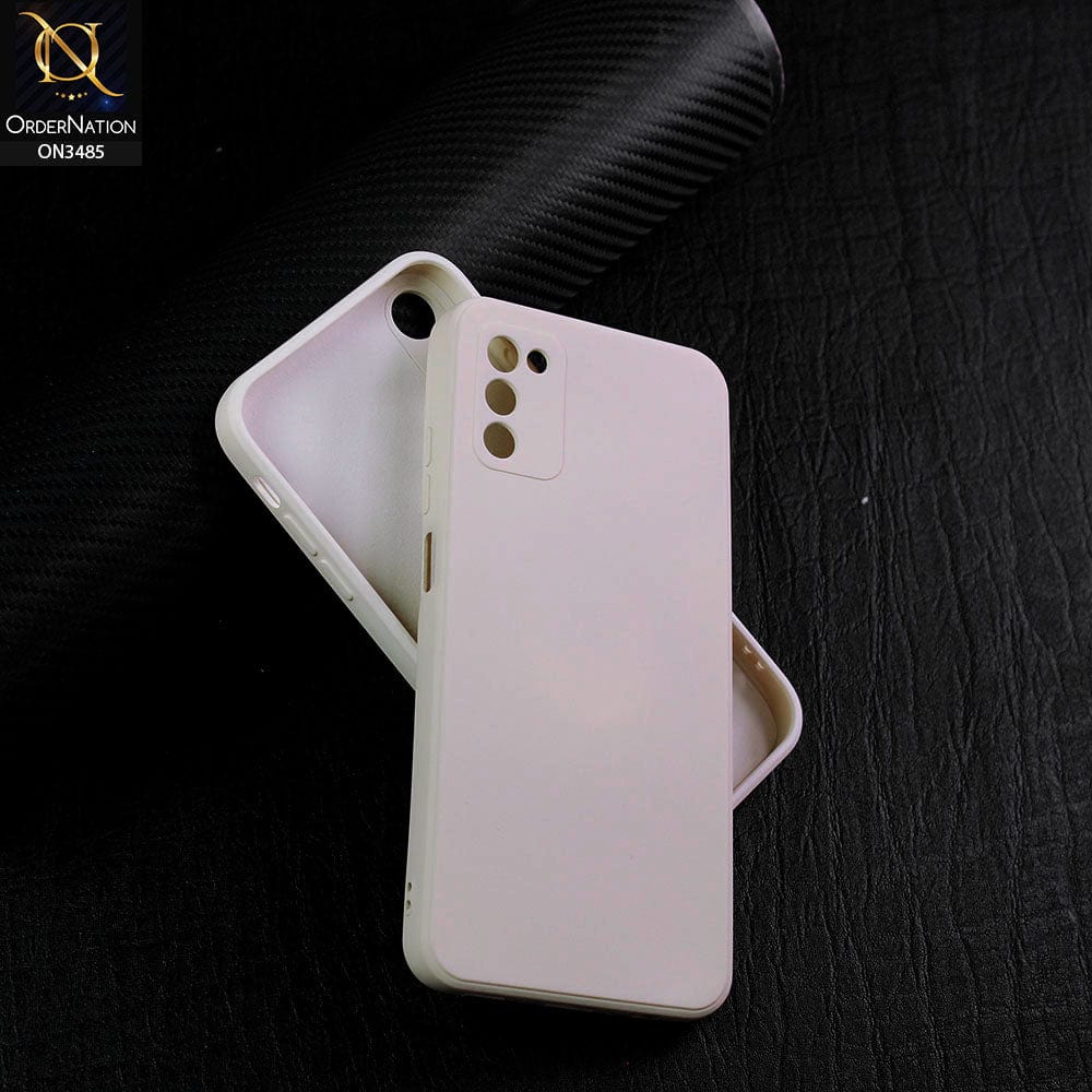 Samsung Galaxy M02s Cover - Off-White (Not Pure White) - ONation Silica Gel Series - HQ Liquid Silicone Elegant Colors Camera Protection Soft Case