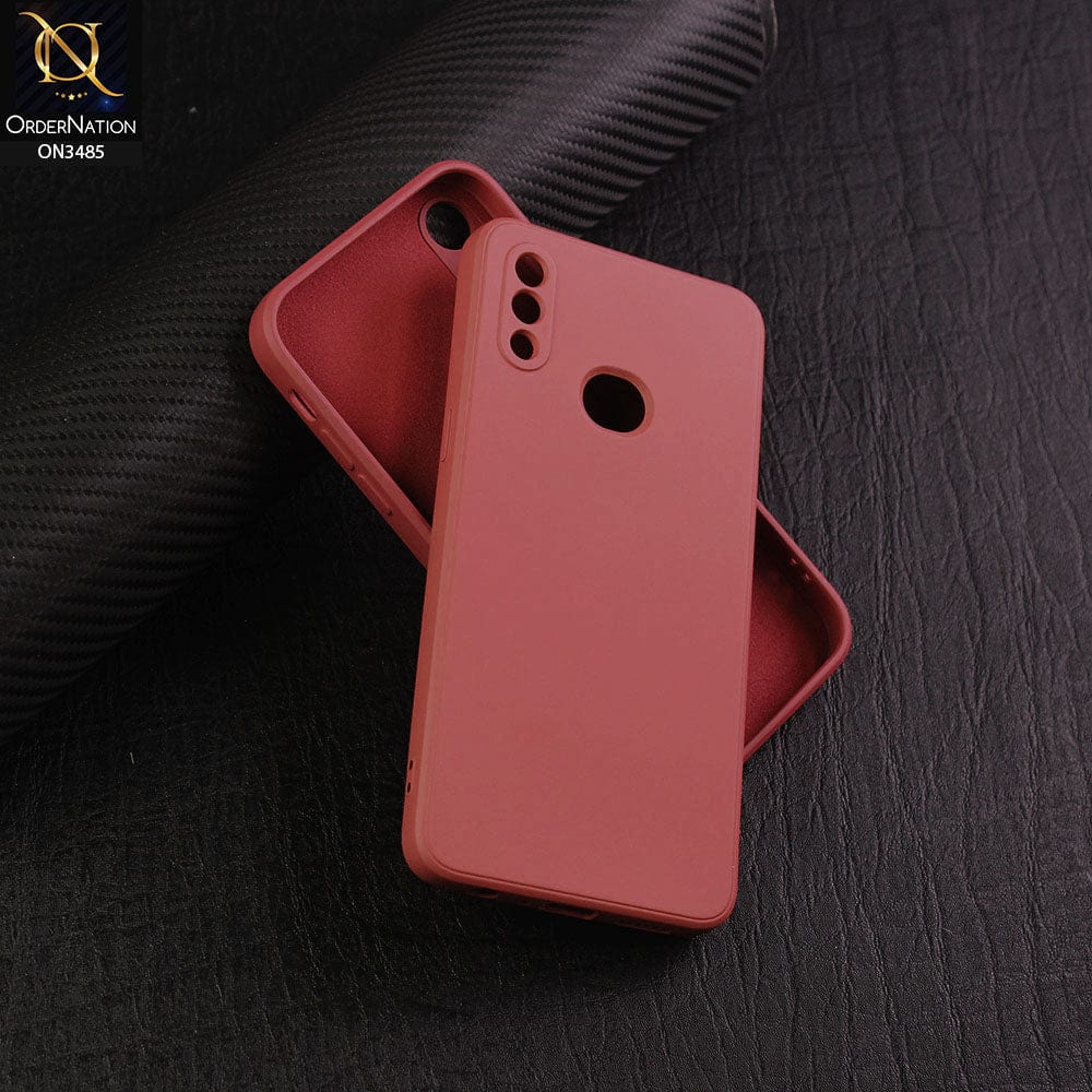 Samsung Galaxy A10s Cover - Red - ONation Silica Gel Series - HQ Liquid Silicone Elegant Colors Camera Protection Soft Case