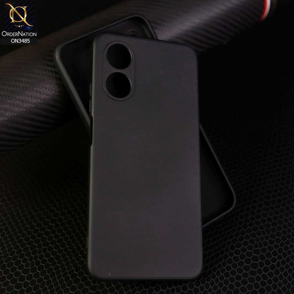 Oppo A17 Cover - Black - ONation Silica Gel Series - HQ Liquid Silicone Elegant Colors Camera Protection Soft Case