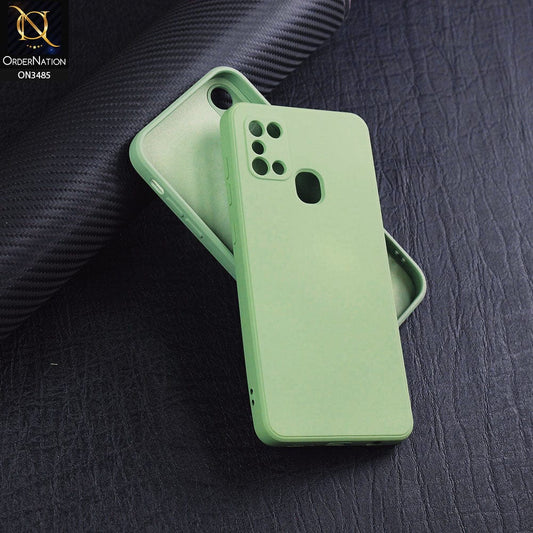 Samsung Galaxy A21s Cover - Light Green - ONation Silica Gel Series - HQ Liquid Silicone Elegant Colors Camera Protection Soft Case