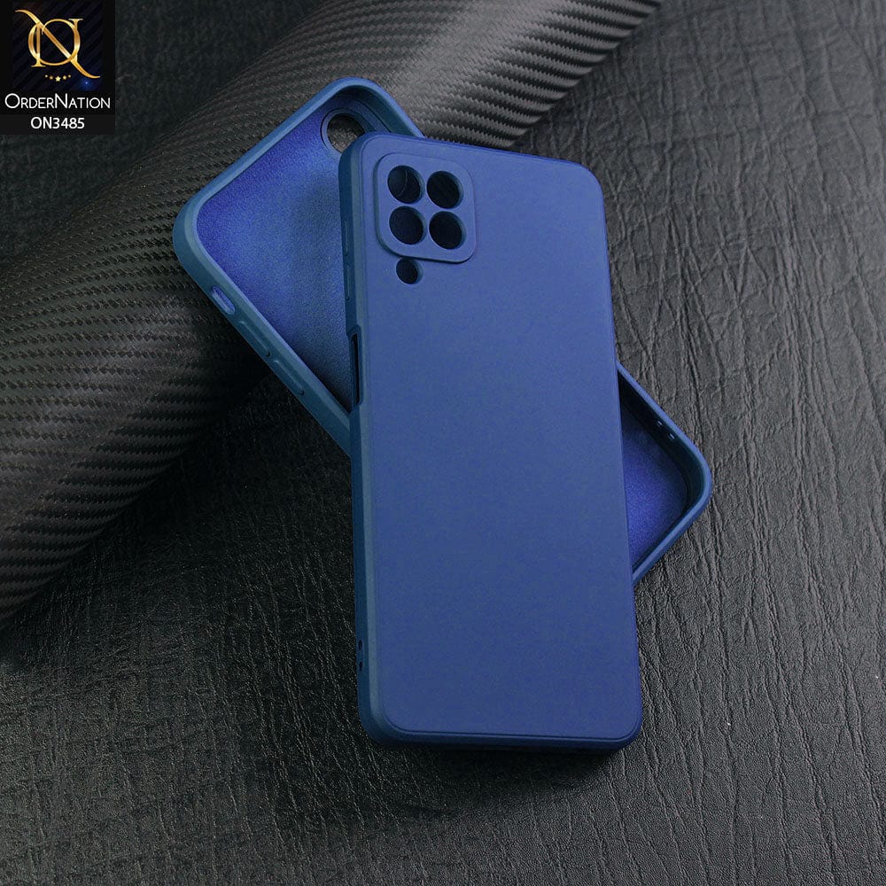 Samsung Galaxy A22 Cover - Blue - ONation Silica Gel Series - HQ Liquid Silicone Elegant Colors Camera Protection Soft Case