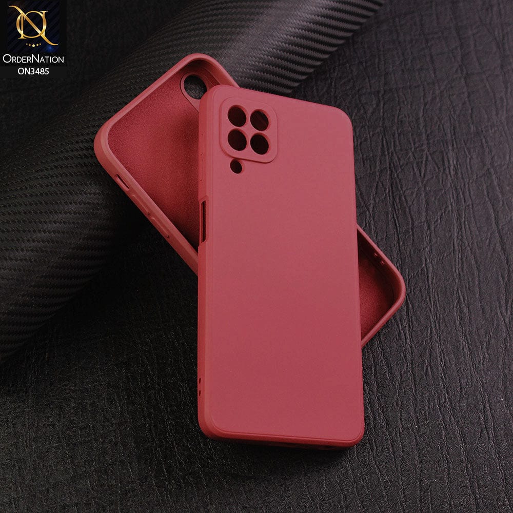 Samsung Galaxy M22 Cover - Red - ONation Silica Gel Series - HQ Liquid Silicone Elegant Colors Camera Protection Soft Case