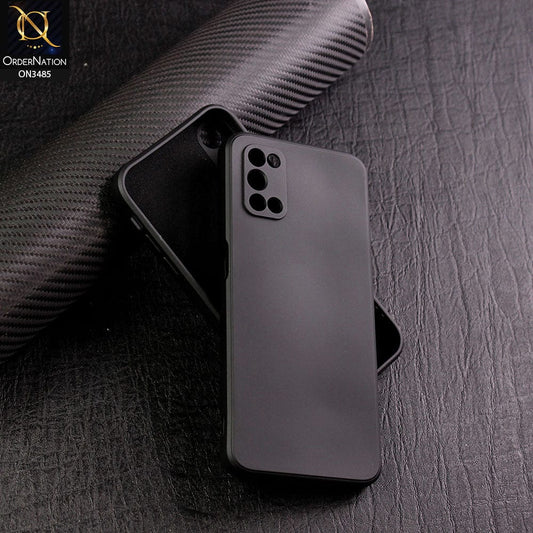 Oppo A92 Cover - Black - ONation Silica Gel Series - HQ Liquid Silicone Elegant Colors Camera Protection Soft Case