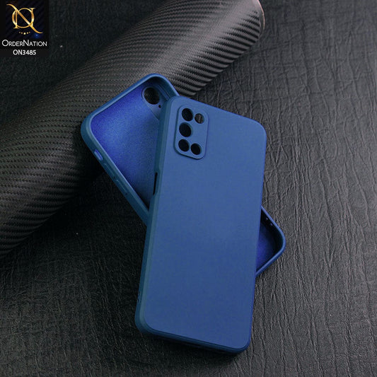 Oppo A92 Cover - Blue - ONation Silica Gel Series - HQ Liquid Silicone Elegant Colors Camera Protection Soft Case