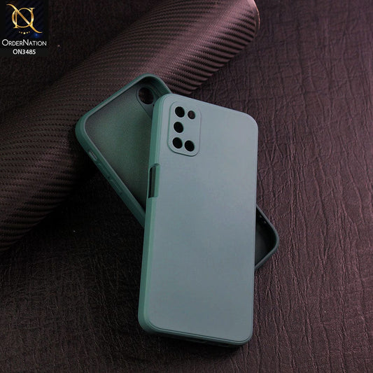 Oppo A92 Cover - Dark Green - ONation Silica Gel Series - HQ Liquid Silicone Elegant Colors Camera Protection Soft Case
