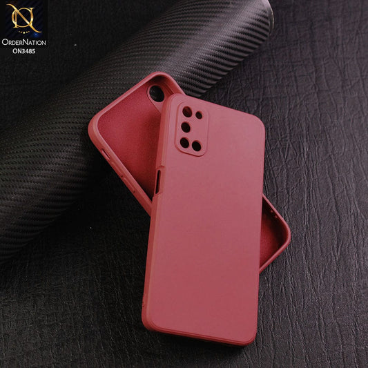 Oppo A92 Cover - Red - ONation Silica Gel Series - HQ Liquid Silicone Elegant Colors Camera Protection Soft Case
