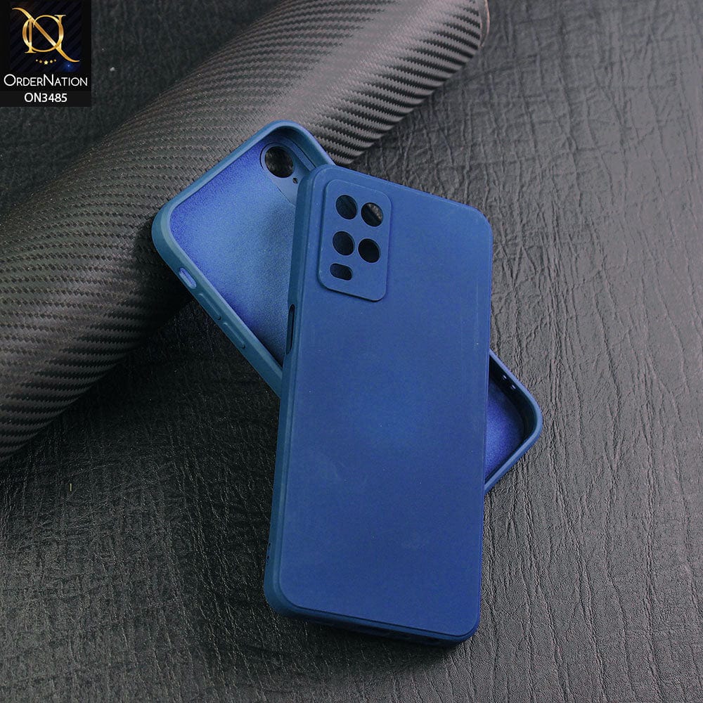 Oppo A54 4G Cover - Blue - ONation Silica Gel Series - HQ Liquid Silicone Elegant Colors Camera Protection Soft Case