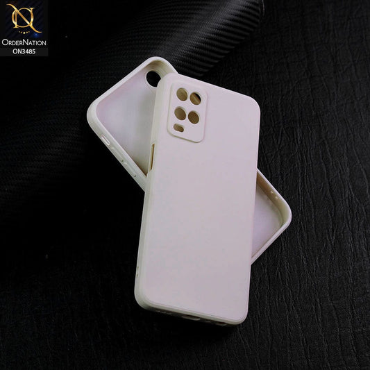 Oppo A54 4G Cover - Off-White (Not Pure White) - ONation Silica Gel Series - HQ Liquid Silicone Elegant Colors Camera Protection Soft Case