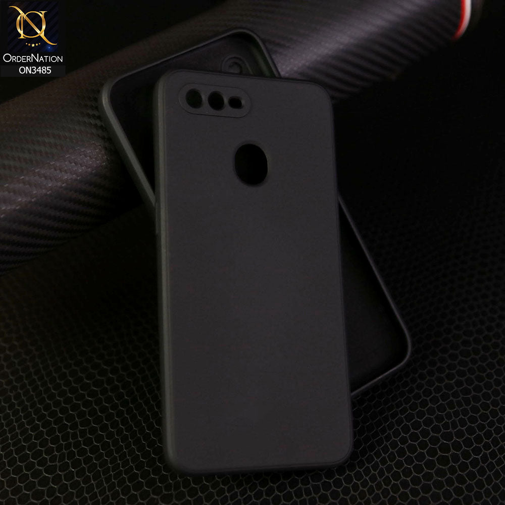 Oppo A12s Cover - Black - ONation Silica Gel Series - HQ Liquid Silicone Elegant Colors Camera Protection Soft Case