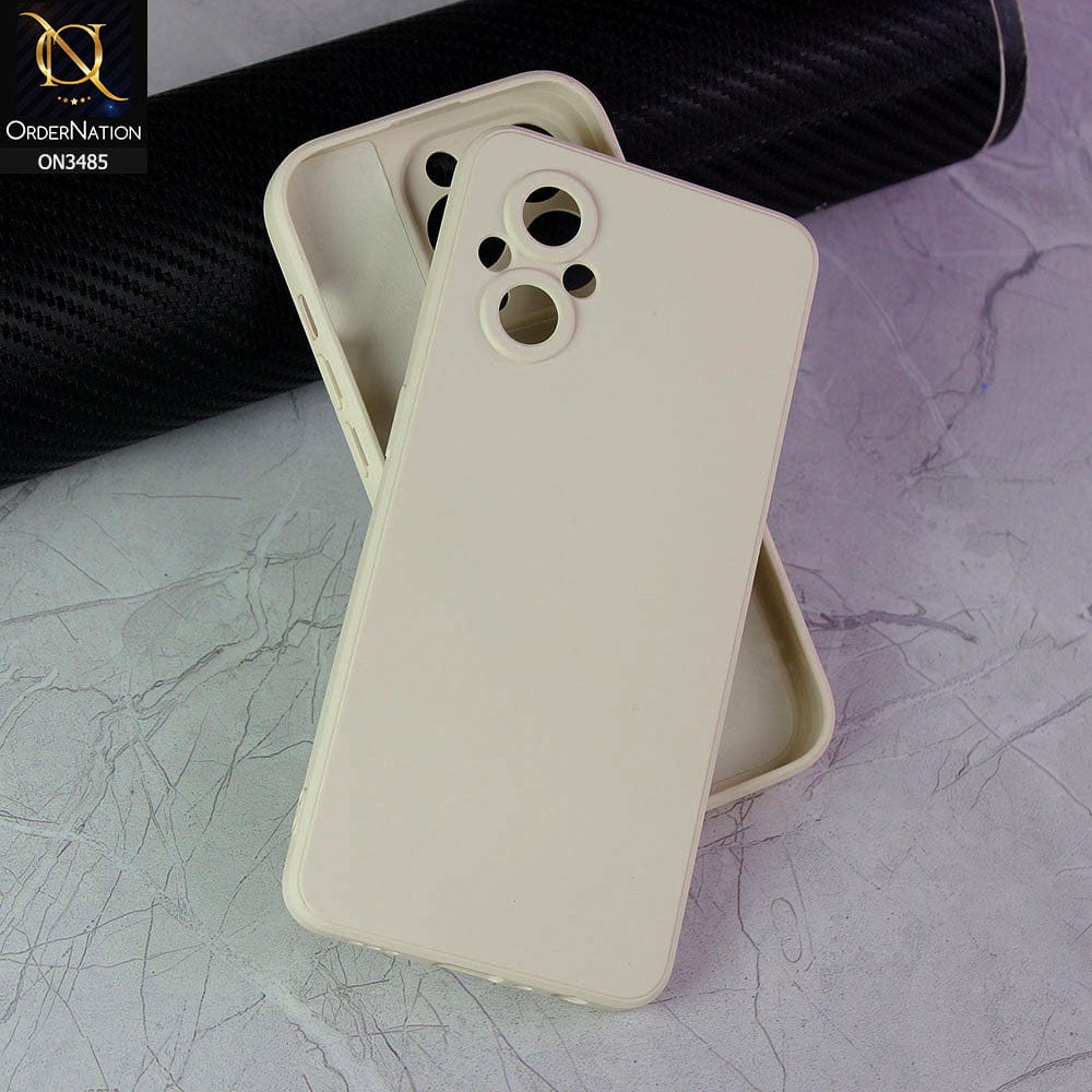 Oppo F21 Pro 5G Cover - Off-White (Not Pure White) - ONation Silica Gel Series - HQ Liquid Silicone Elegant Colors Camera Protection Soft Case