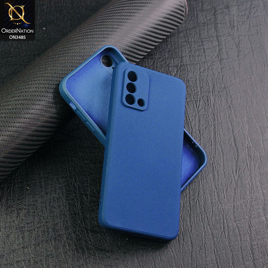 Oppo A74 Cover - Blue - ONation Silica Gel Series - HQ Liquid Silicone Elegant Colors Camera Protection Soft Case