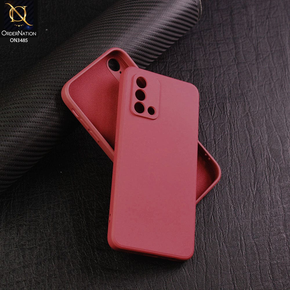 Oppo A74 Cover - Red - ONation Silica Gel Series - HQ Liquid Silicone Elegant Colors Camera Protection Soft Case