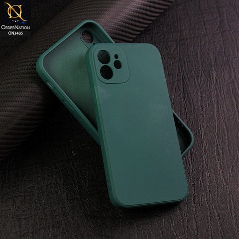 iPhone 11 Cover - Dark Green - ONation Silica Gel Series - HQ Liquid Silicone Elegant Colors Camera Protection Soft Case U6