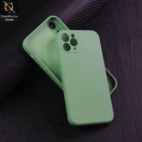 iPhone 11 Pro Cover - Light Green - ONation Silica Gel Series - HQ Liquid Silicone Elegant Colors Camera Protection Soft Case