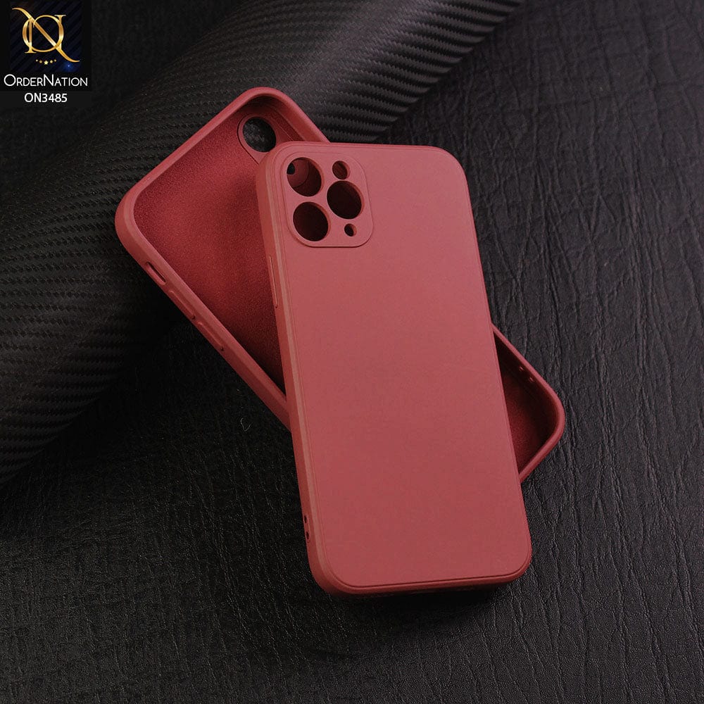 iPhone 11 Pro Max Cover - Red - ONation Silica Gel Series - HQ Liquid Silicone Elegant Colors Camera Protection Soft Case