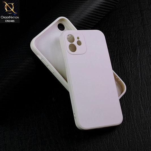 iPhone 12 Mini Cover - Off-White (Not Pure White) - ONation Silica Gel Series - HQ Liquid Silicone Elegant Colors Camera Protection Soft Case