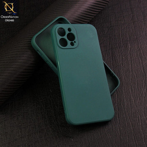 iPhone 12 Pro Max Cover - Dark Green - ONation Silica Gel Series - HQ Liquid Silicone Elegant Colors Camera Protection Soft Case