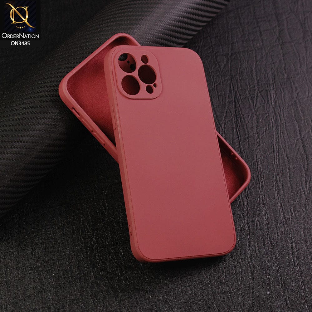 iPhone 12 Pro Max Cover - Red - ONation Silica Gel Series - HQ Liquid Silicone Elegant Colors Camera Protection Soft Case