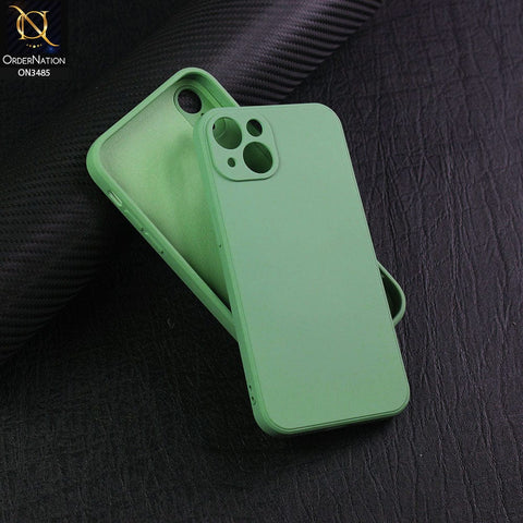 iPhone 13 Cover - Light Green - ONation Silica Gel Series - HQ Liquid Silicone Elegant Colors Camera Protection Soft Case