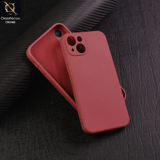 iPhone 15 Plus Cover - Red - ONation Silica Gel Series - HQ Liquid Silicone Elegant Colors Camera Protection Soft Case